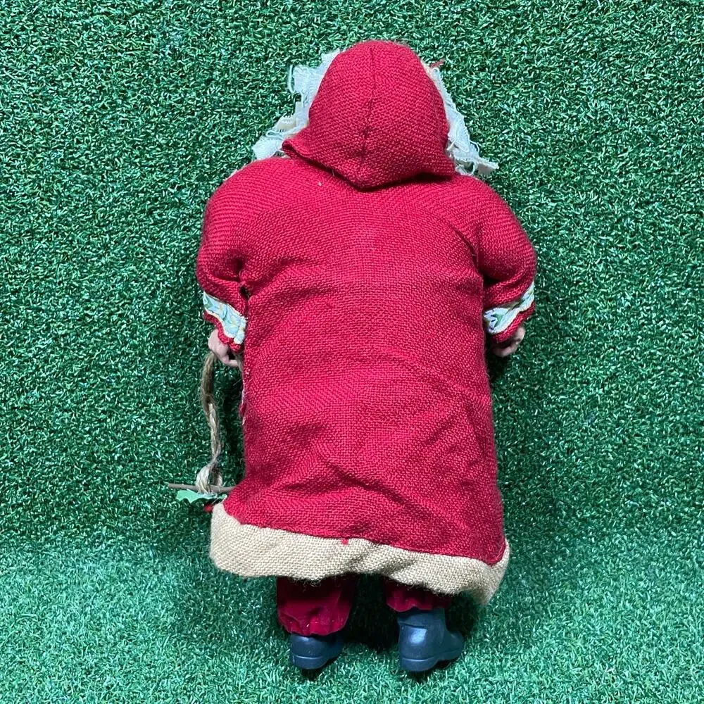 Vintage Handcrafted Rustic Christmas Santa Claus Fabric Doll 10
